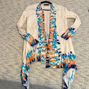 Guinevere Watercolor Open Front Cardigan – Size Small